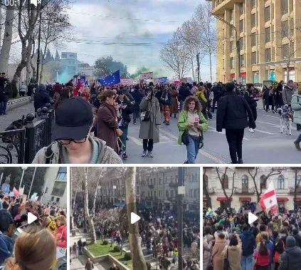 В Тбилиси снова протесты после ночных столкновений с полицией