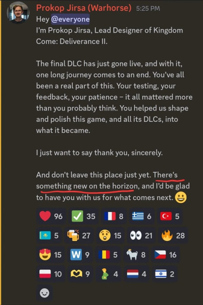Чем удивит Warhorse? Автор Kingdom Come заинтриговал геймеров “чем-то новеньким”