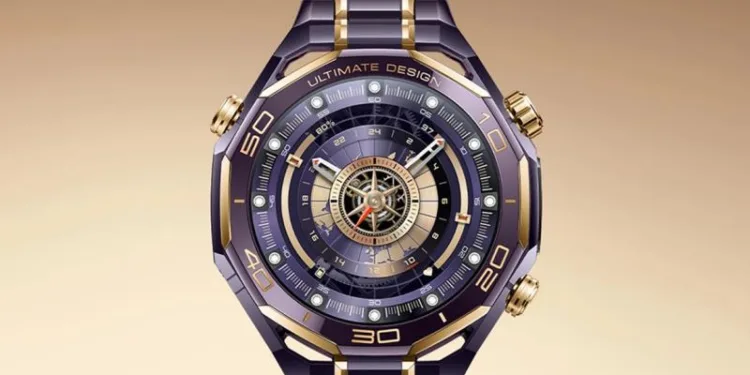 Huawei открыла предзаказ на премиальные смарт-часы Watch Ultimate Design Master Purple Gold, но не сообщила никаких подробностей и не назвала их стоимость