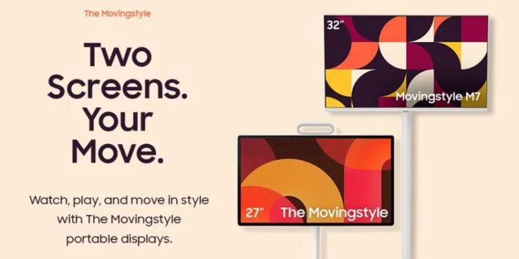 Samsung представила портативные мониторы Movingstyle — новую концепцию домашних дисплеев