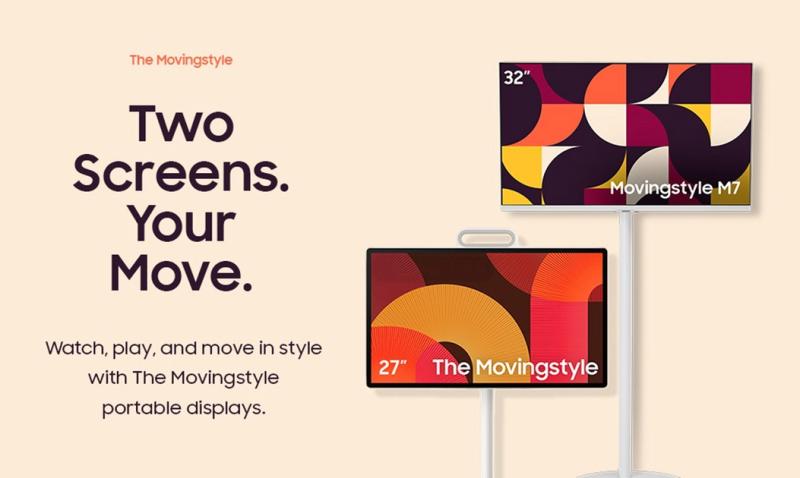 Samsung представила портативные мониторы Movingstyle — новую концепцию домашних дисплеев