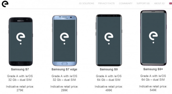 Восстановленные смартфоны Samsung будут продаваться с ОС /e/ 