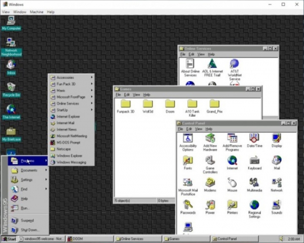  Windows 95 в виде приложения теперь поддерживает игры и программы