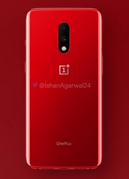 Красный OnePlus 7 на пресс-рендерах