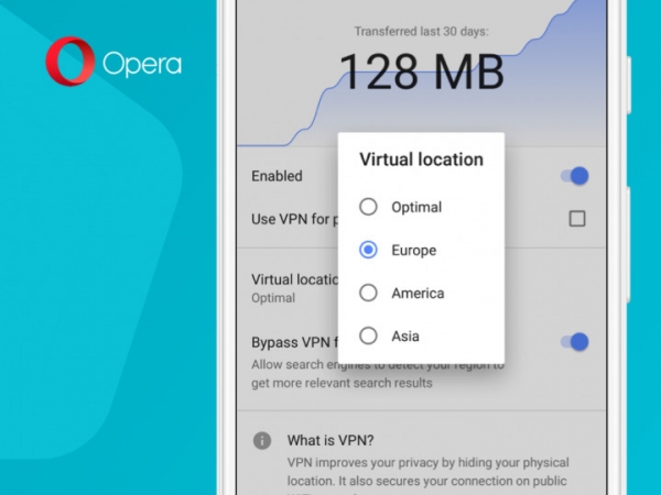 Opera Mobile получила бесплатный встроенный VPN